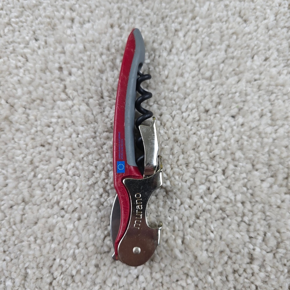 Murano Wine Opener Red Castello Del Trebbio Sommelier‎ Corkscrew Made in Italy